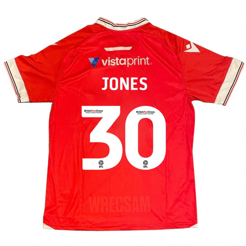 Kinder Fußball James Jones #30 Rot Heimtrikot Trikot 2023/24 T-Shirt Luxemburg