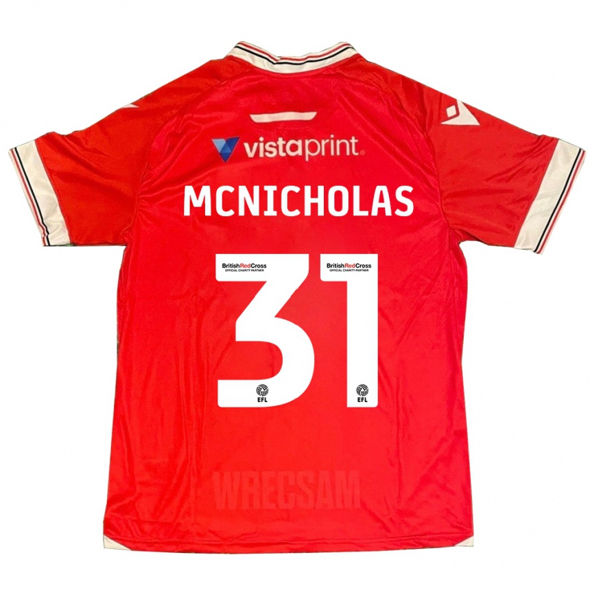 Kinder Fußball Luke Mcnicholas #31 Rot Heimtrikot Trikot 2023/24 T-Shirt Luxemburg