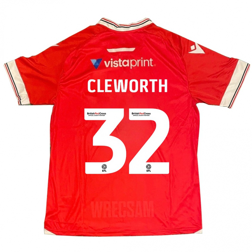 Kinder Fußball Max Cleworth #32 Rot Heimtrikot Trikot 2023/24 T-Shirt Luxemburg