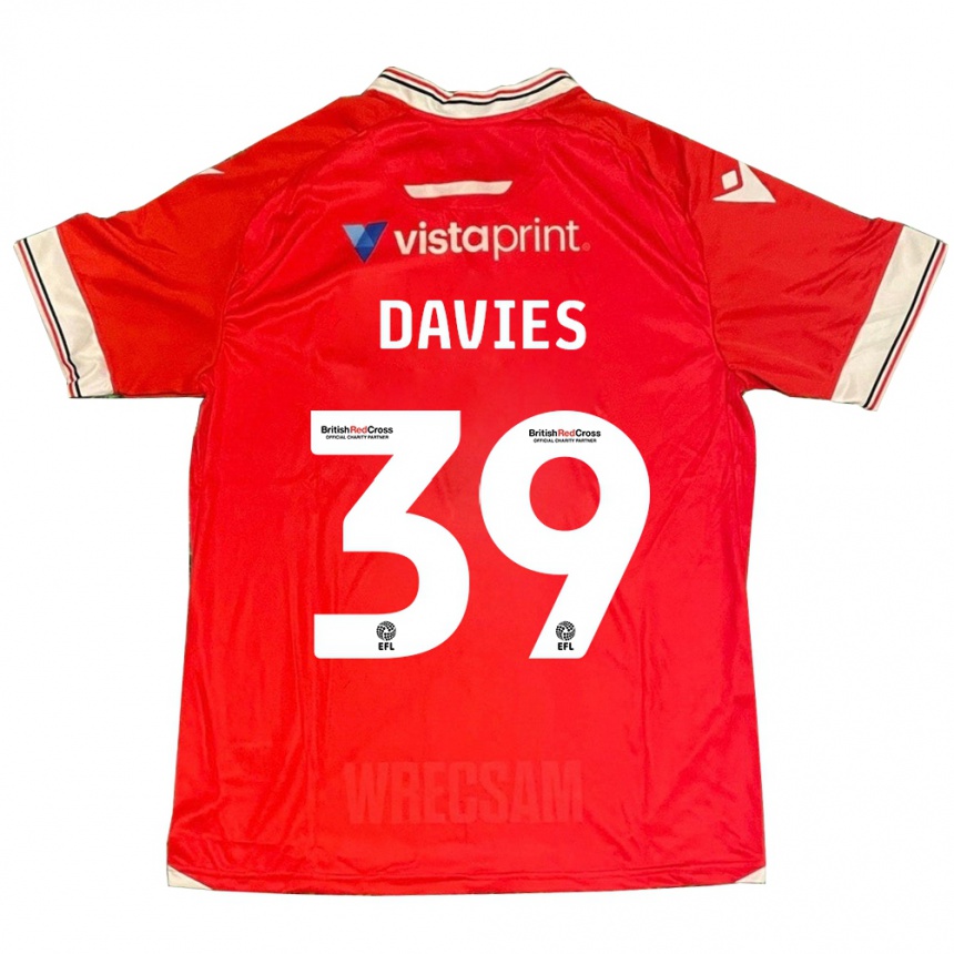 Kinder Fußball Daniel Davies #39 Rot Heimtrikot Trikot 2023/24 T-Shirt Luxemburg