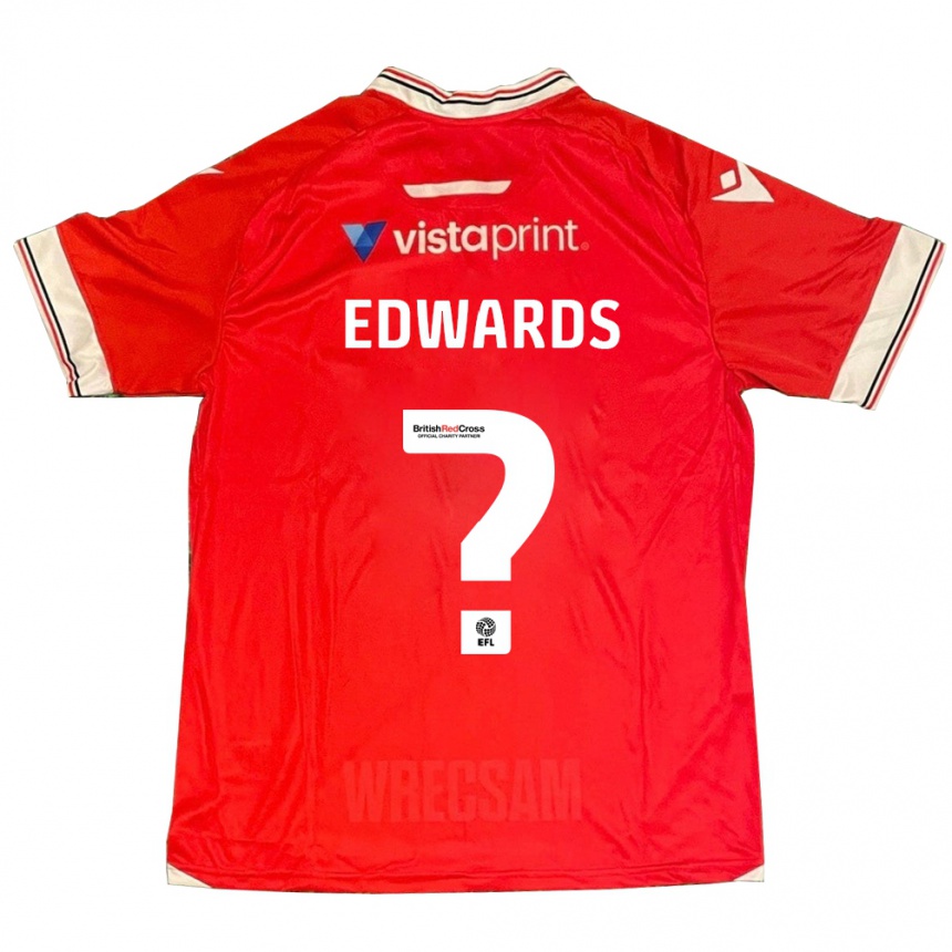 Kinder Fußball Callum Edwards #0 Rot Heimtrikot Trikot 2023/24 T-Shirt Luxemburg