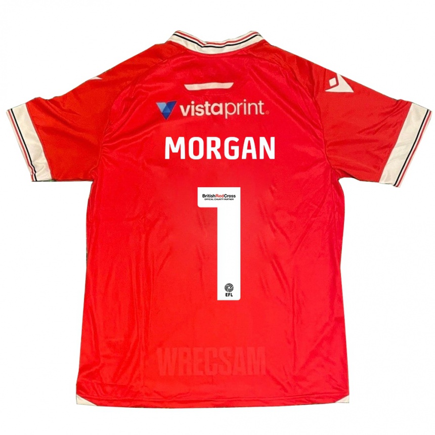 Kinder Fußball Delyth Morgan #1 Rot Heimtrikot Trikot 2023/24 T-Shirt Luxemburg