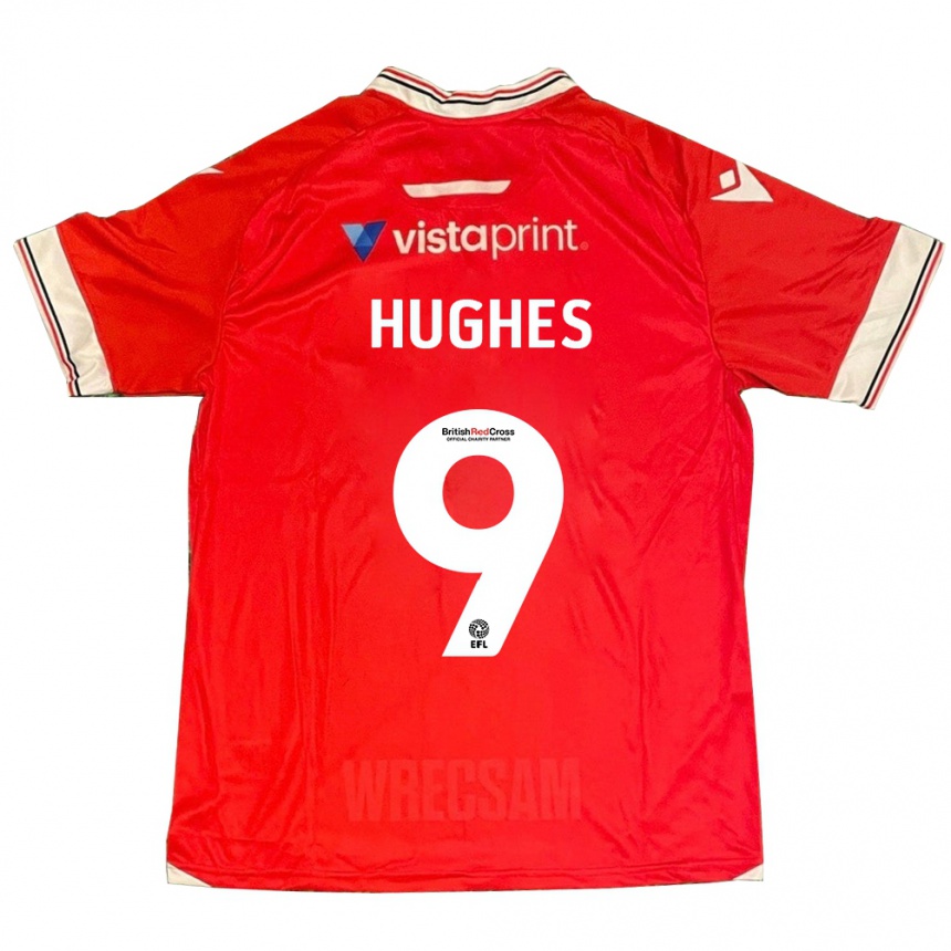 Kinder Fußball Rosie Hughes #9 Rot Heimtrikot Trikot 2023/24 T-Shirt Luxemburg