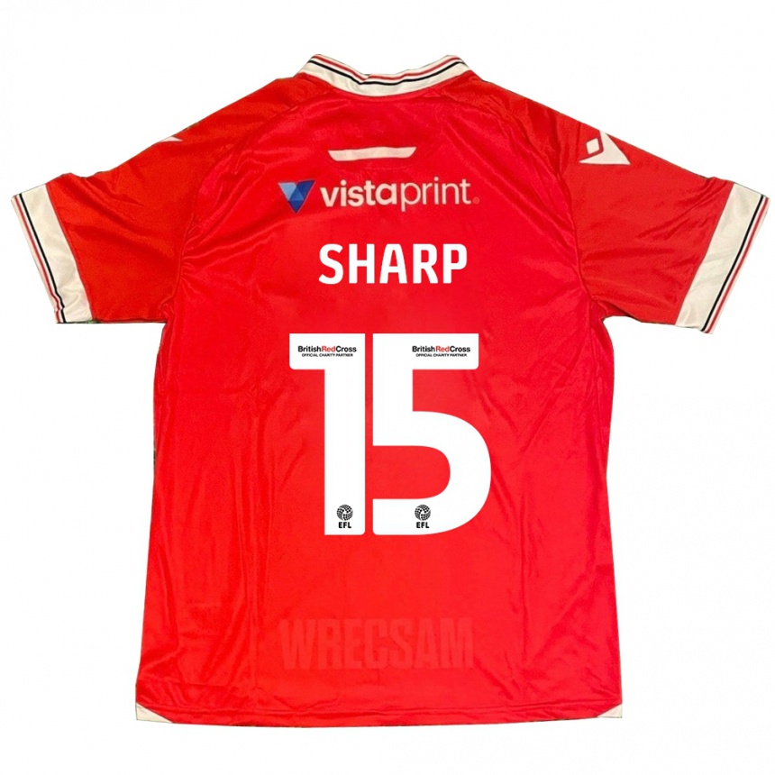 Kinder Fußball Katie Sharp #15 Rot Heimtrikot Trikot 2023/24 T-Shirt Luxemburg