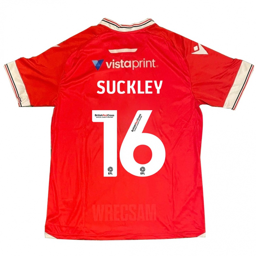 Kinder Fußball Ava Suckley #16 Rot Heimtrikot Trikot 2023/24 T-Shirt Luxemburg