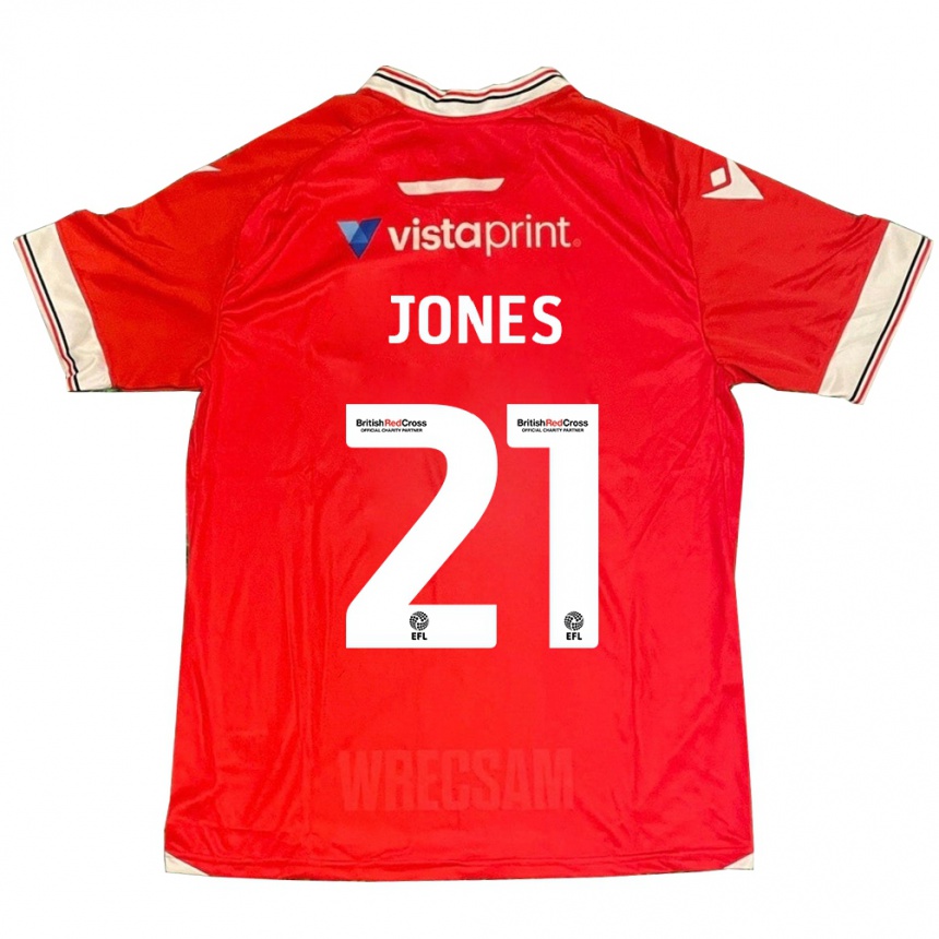 Kinder Fußball Lili Jones #21 Rot Heimtrikot Trikot 2023/24 T-Shirt Luxemburg