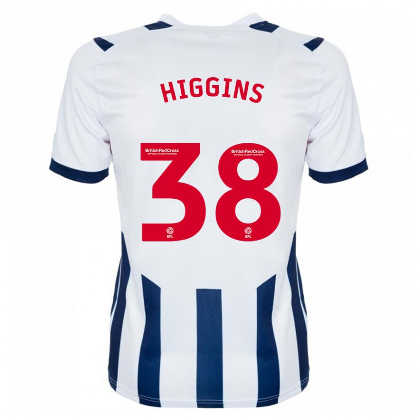 Kinder Fußball Akeel Higgins #38 Weiß Heimtrikot Trikot 2023/24 T-Shirt Luxemburg