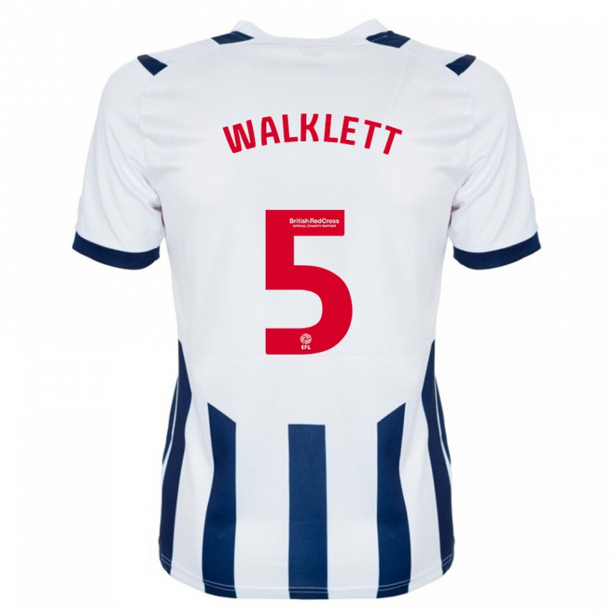 Kinder Fußball Kerry Walklett #5 Weiß Heimtrikot Trikot 2023/24 T-Shirt Luxemburg