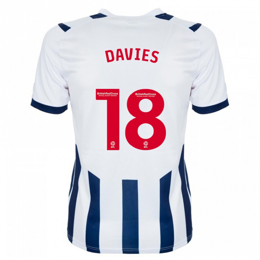 Kinder Fußball Jessica Davies #18 Weiß Heimtrikot Trikot 2023/24 T-Shirt Luxemburg