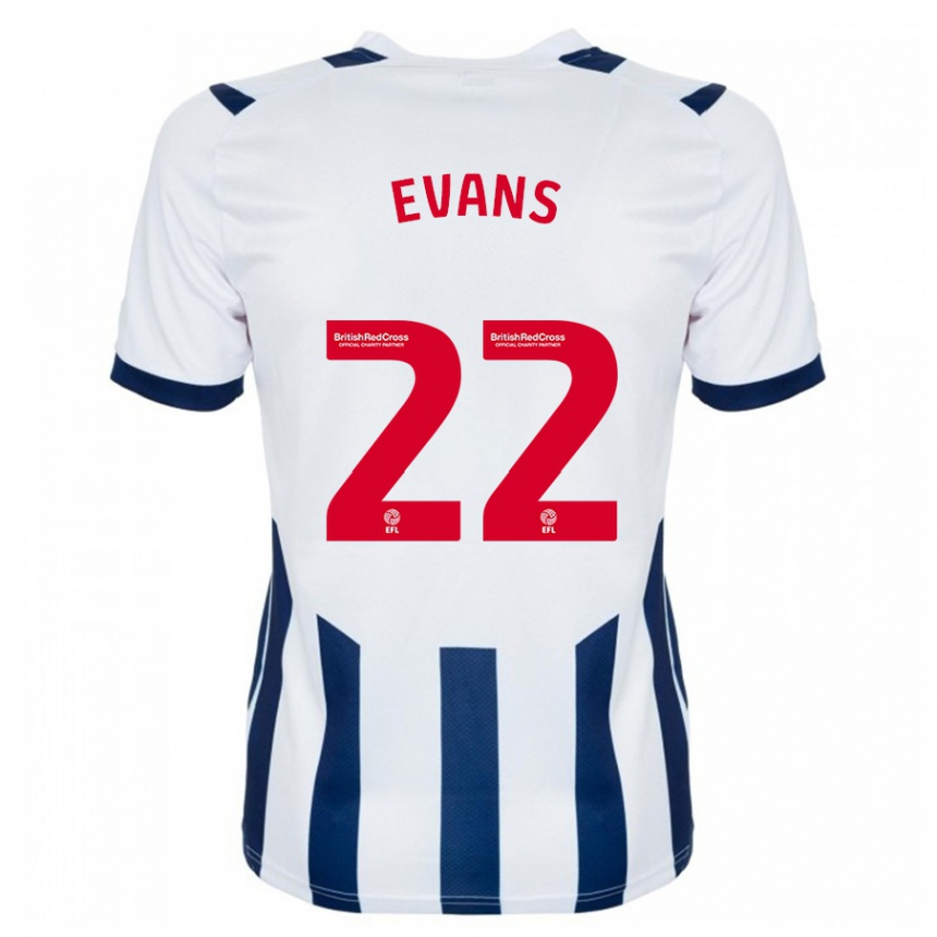 Kinder Fußball Kate Evans #22 Weiß Heimtrikot Trikot 2023/24 T-Shirt Luxemburg