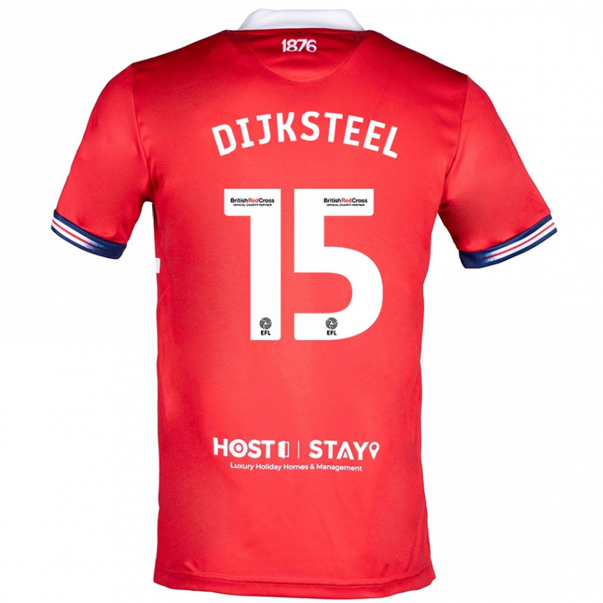 Kinder Fußball Anfernee Dijksteel #15 Rot Heimtrikot Trikot 2023/24 T-Shirt Luxemburg