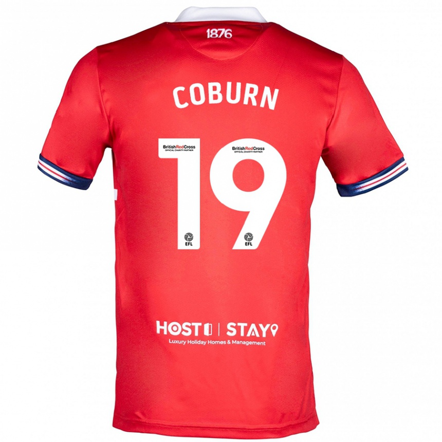 Kinder Fußball Josh Coburn #19 Rot Heimtrikot Trikot 2023/24 T-Shirt Luxemburg