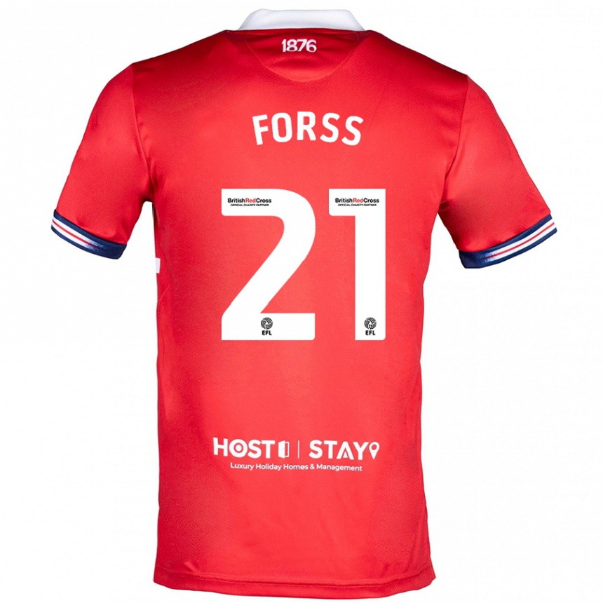 Kinder Fußball Marcus Forss #21 Rot Heimtrikot Trikot 2023/24 T-Shirt Luxemburg