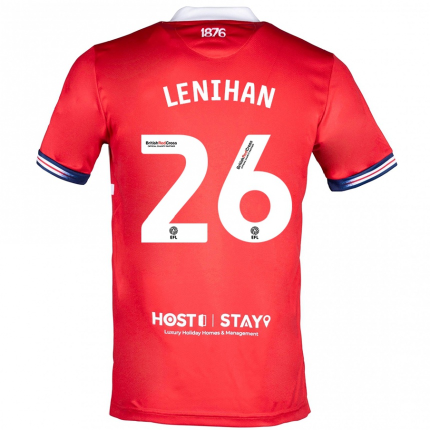 Kinder Fußball Darragh Lenihan #26 Rot Heimtrikot Trikot 2023/24 T-Shirt Luxemburg