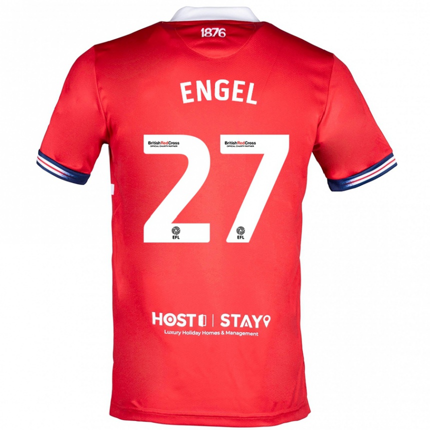 Kinder Fußball Lukas Engel #27 Rot Heimtrikot Trikot 2023/24 T-Shirt Luxemburg