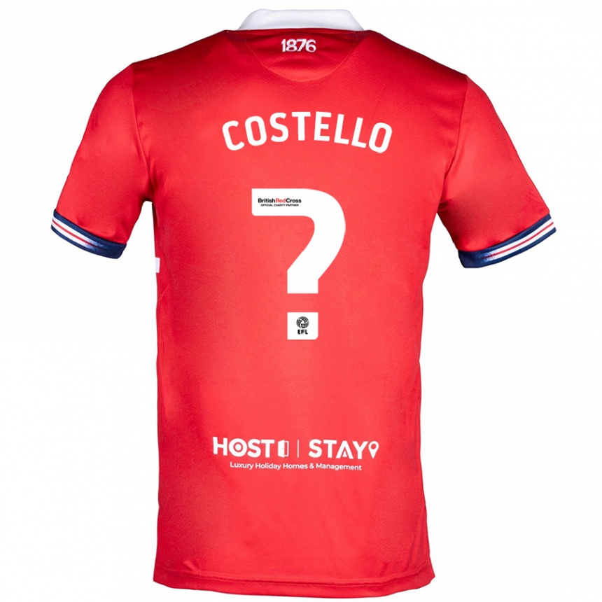 Kinder Fußball Jd Costello #0 Rot Heimtrikot Trikot 2023/24 T-Shirt Luxemburg