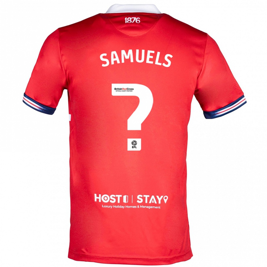 Kinder Fußball Oliver Samuels #0 Rot Heimtrikot Trikot 2023/24 T-Shirt Luxemburg