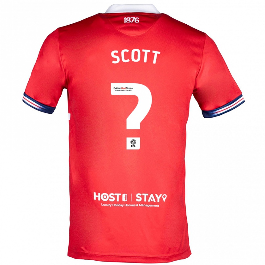 Kinder Fußball Ethan Scott #0 Rot Heimtrikot Trikot 2023/24 T-Shirt Luxemburg