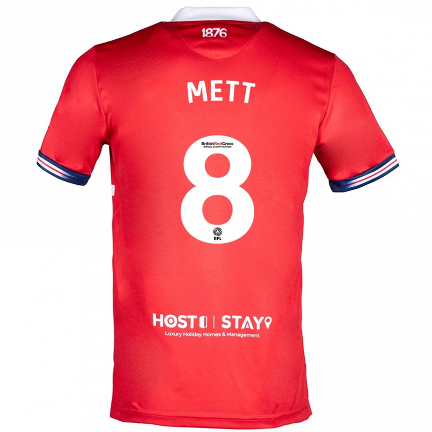 Kinder Fußball Jessica Mett #8 Rot Heimtrikot Trikot 2023/24 T-Shirt Luxemburg