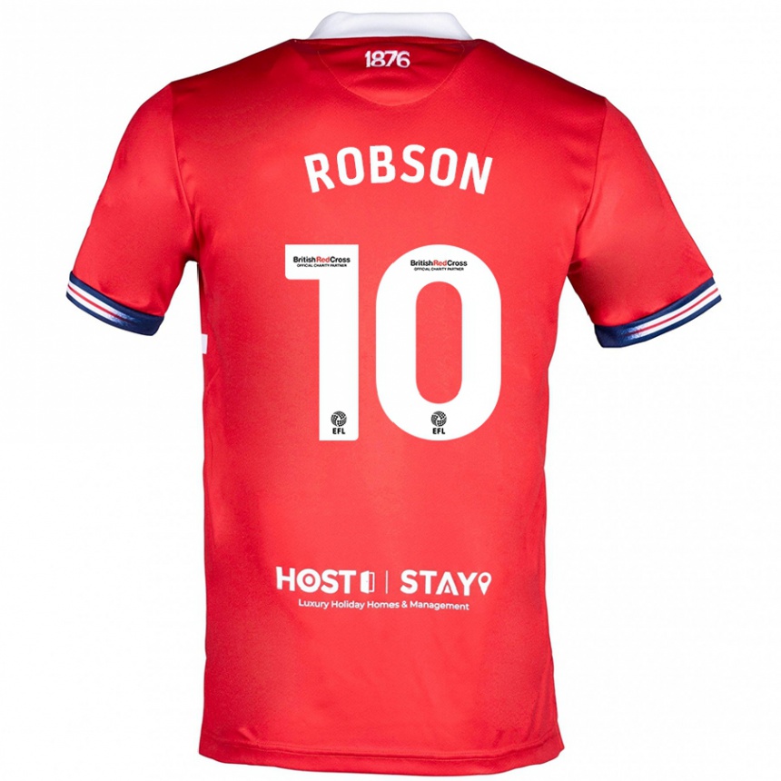 Kinder Fußball Lauren Robson #10 Rot Heimtrikot Trikot 2023/24 T-Shirt Luxemburg