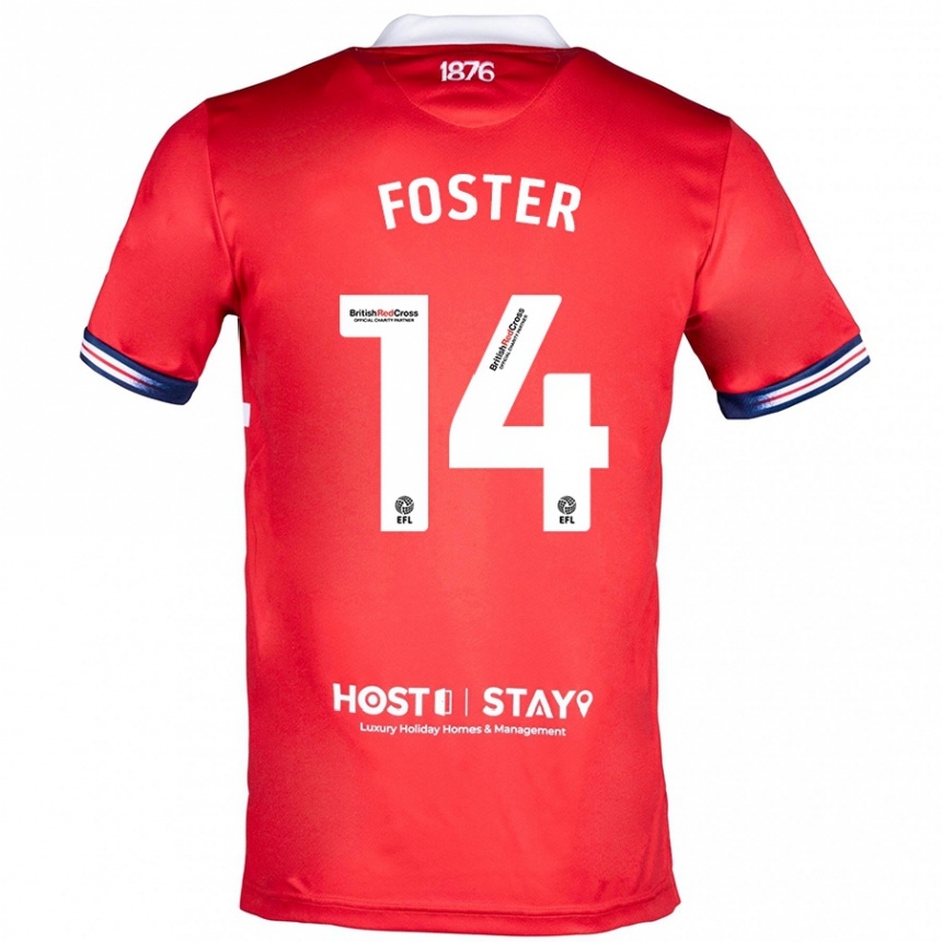 Kinder Fußball Emma Foster #14 Rot Heimtrikot Trikot 2023/24 T-Shirt Luxemburg