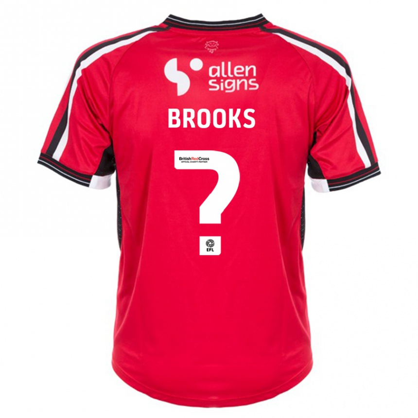Kinder Fußball Billy Brooks #0 Rot Heimtrikot Trikot 2023/24 T-Shirt Luxemburg