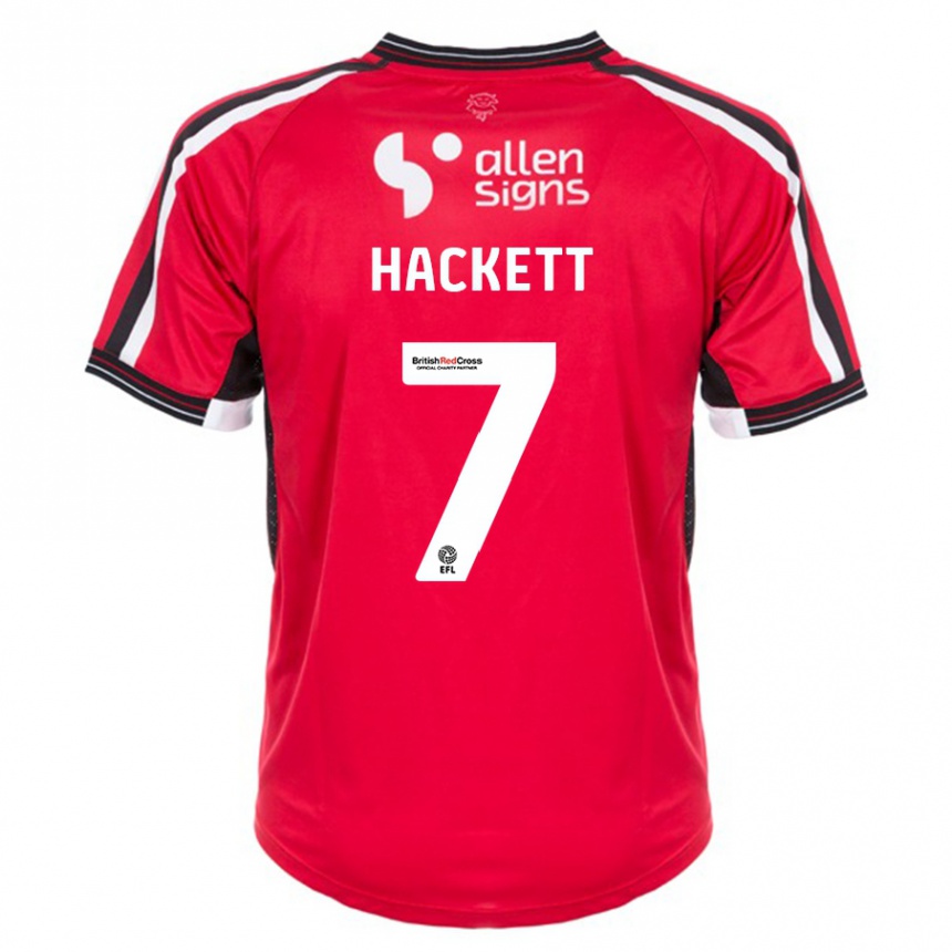 Kinder Fußball Reeco Hackett #7 Rot Heimtrikot Trikot 2023/24 T-Shirt Luxemburg