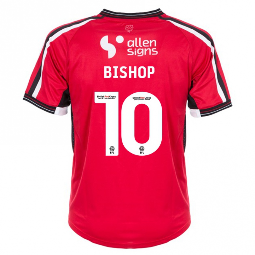 Kinder Fußball Teddy Bishop #10 Rot Heimtrikot Trikot 2023/24 T-Shirt Luxemburg