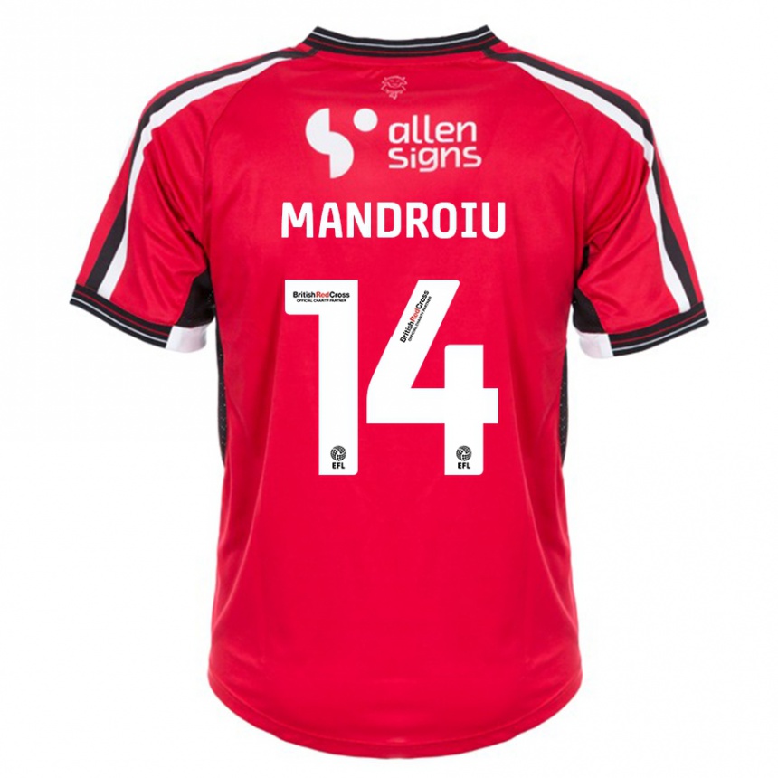 Kinder Fußball Daniel Mandroiu #14 Rot Heimtrikot Trikot 2023/24 T-Shirt Luxemburg