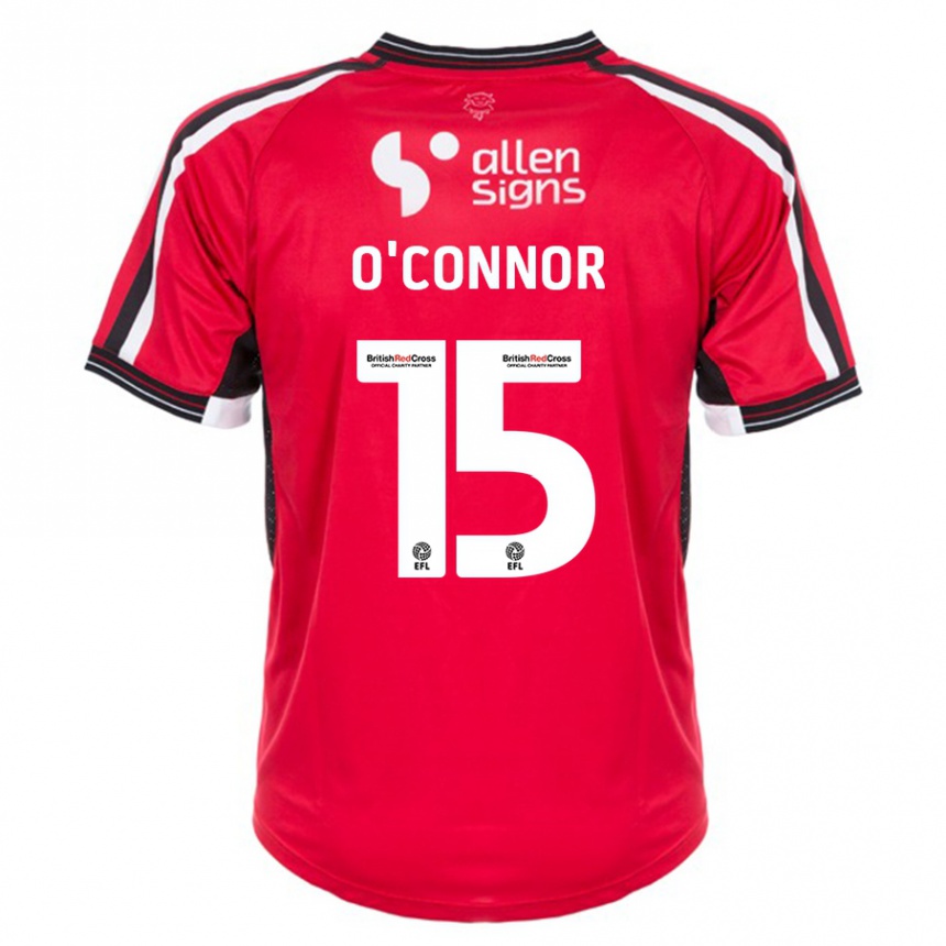 Kinder Fußball Paudie O'connor #15 Rot Heimtrikot Trikot 2023/24 T-Shirt Luxemburg