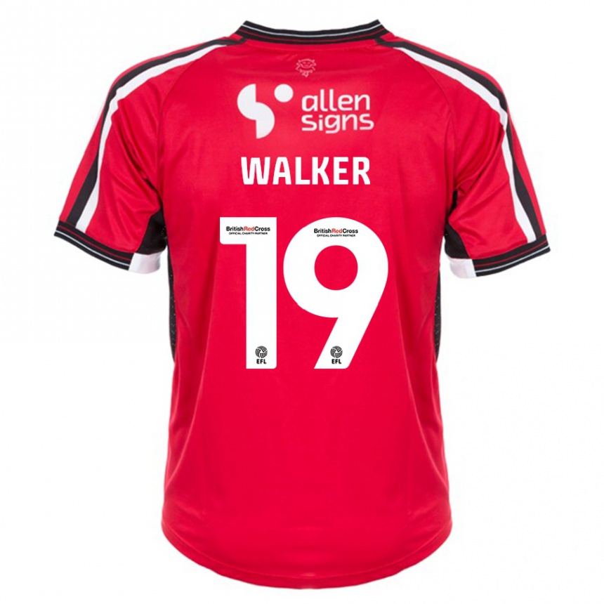 Kinder Fußball Tyler Walker #19 Rot Heimtrikot Trikot 2023/24 T-Shirt Luxemburg