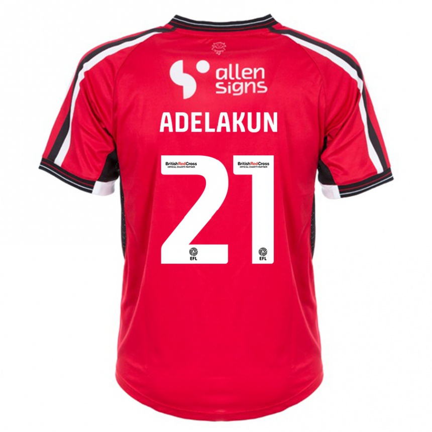 Kinder Fußball Hakeeb Adelakun #21 Rot Heimtrikot Trikot 2023/24 T-Shirt Luxemburg