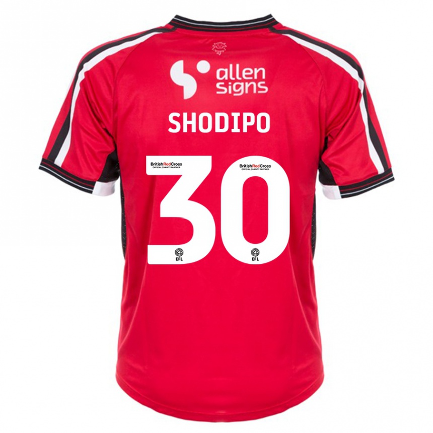 Kinder Fußball Olamide Shodipo #30 Rot Heimtrikot Trikot 2023/24 T-Shirt Luxemburg