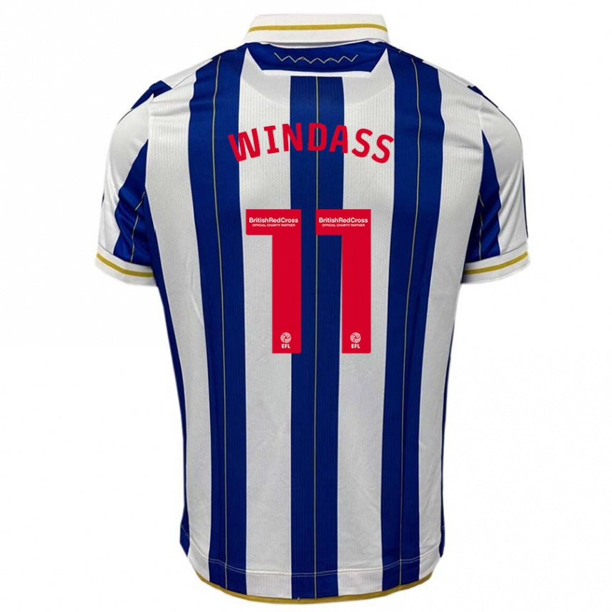 Kinder Fußball Josh Windass #11 Blau Weiss Heimtrikot Trikot 2023/24 T-Shirt Luxemburg