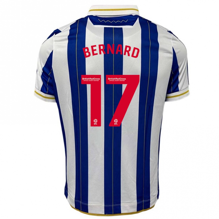 Kinder Fußball Di'shon Bernard #17 Blau Weiss Heimtrikot Trikot 2023/24 T-Shirt Luxemburg