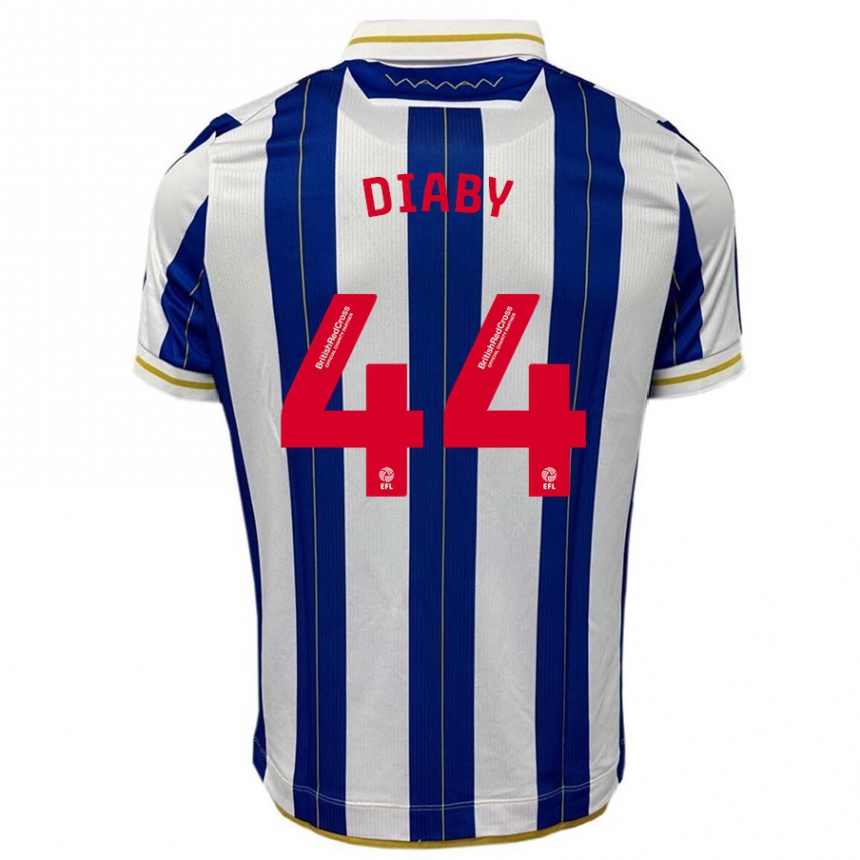 Kinder Fußball Momo Diaby #44 Blau Weiss Heimtrikot Trikot 2023/24 T-Shirt Luxemburg