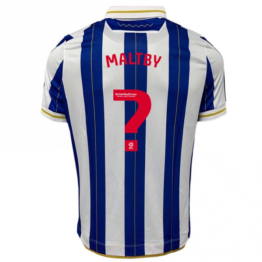 Kinder Fußball Mackenzie Maltby #0 Blau Weiss Heimtrikot Trikot 2023/24 T-Shirt Luxemburg