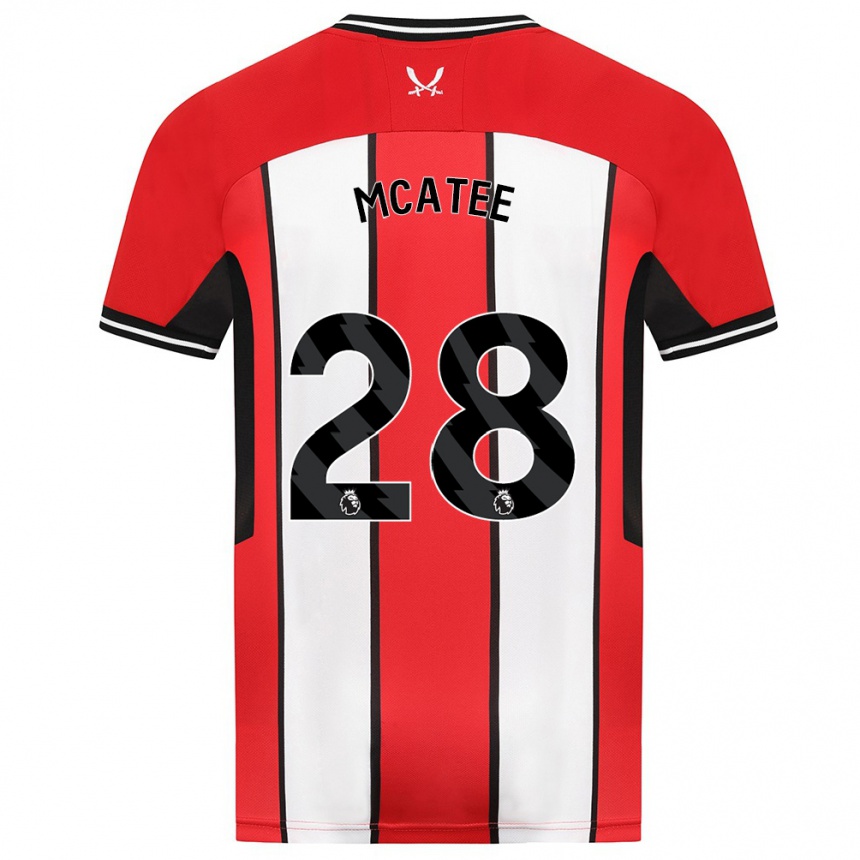 Kinder Fußball James Mcatee #28 Rot Heimtrikot Trikot 2023/24 T-Shirt Luxemburg