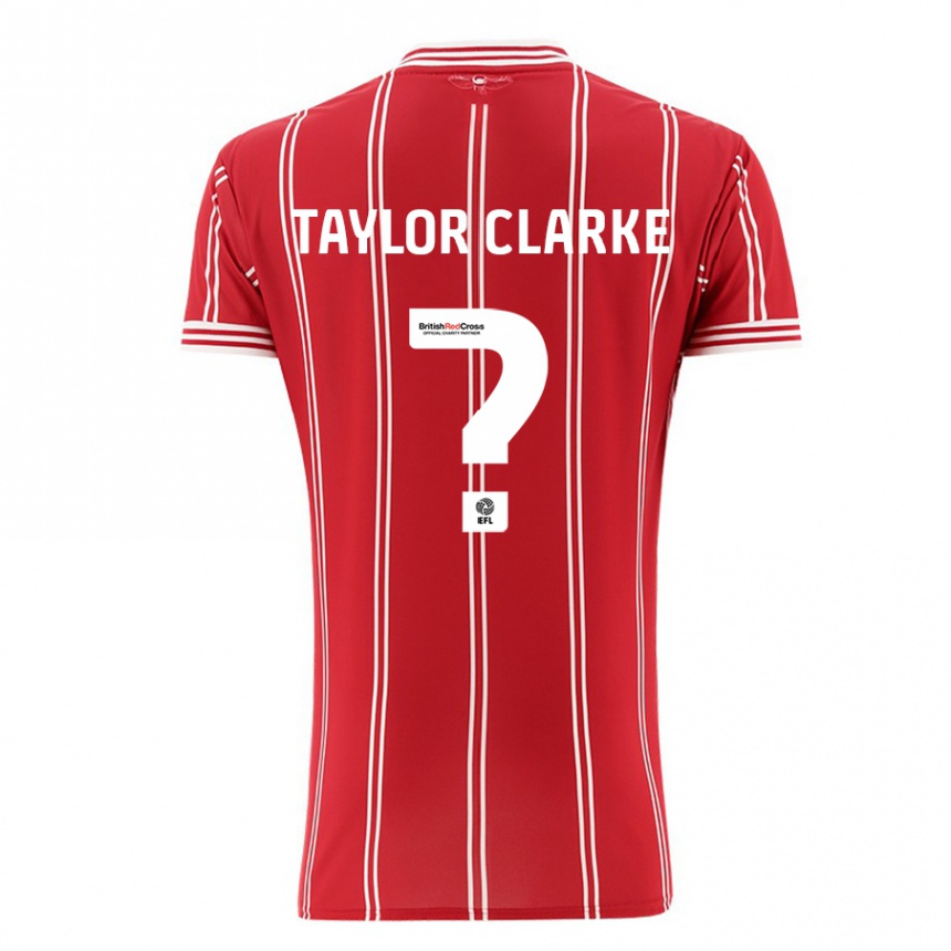 Kinder Fußball Omar Taylor-Clarke #0 Rot Heimtrikot Trikot 2023/24 T-Shirt Luxemburg