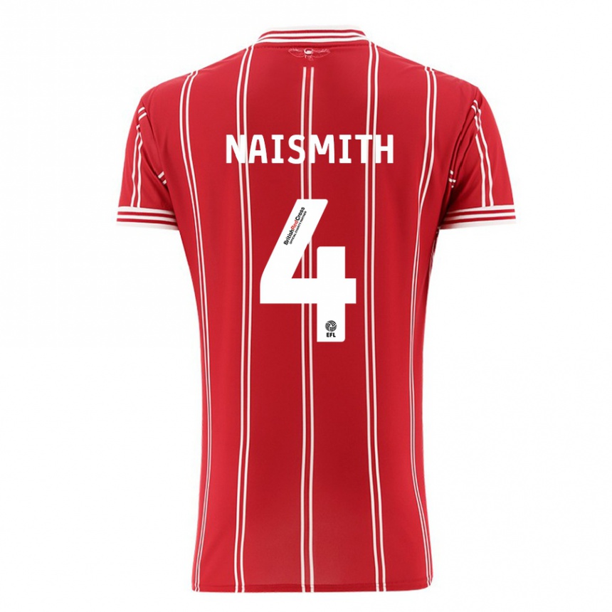 Kinder Fußball Kal Naismith #4 Rot Heimtrikot Trikot 2023/24 T-Shirt Luxemburg