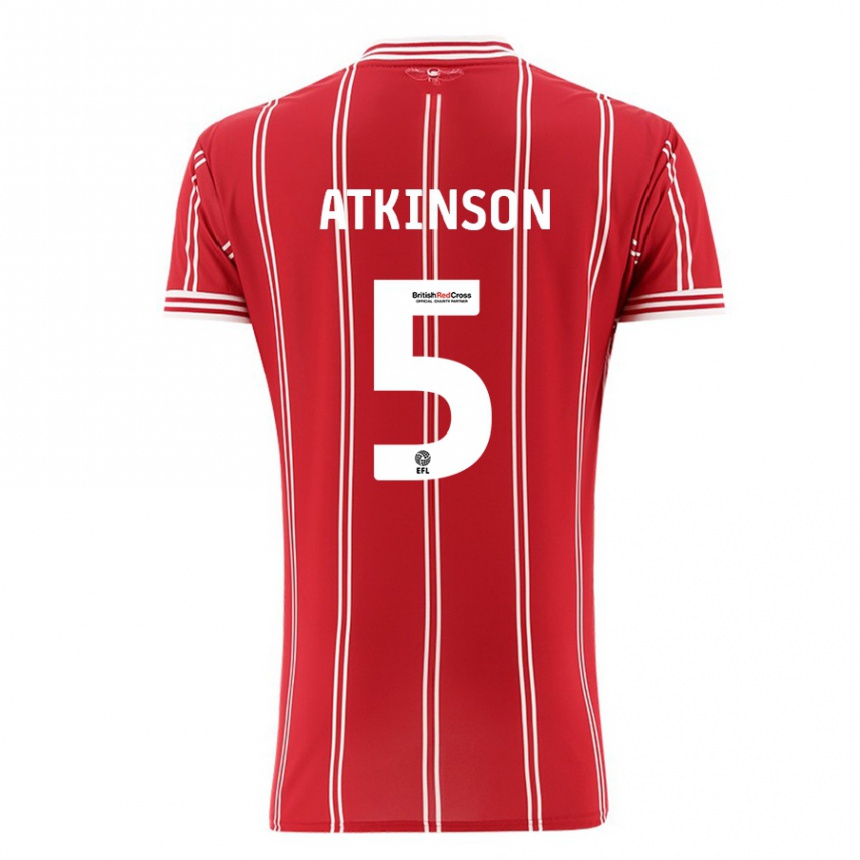 Kinder Fußball Rob Atkinson #5 Rot Heimtrikot Trikot 2023/24 T-Shirt Luxemburg