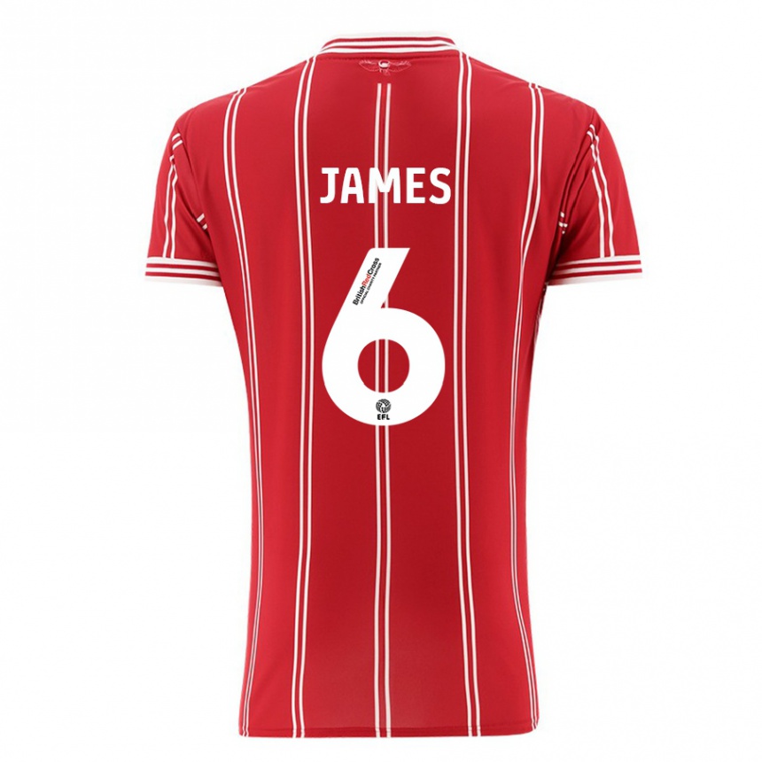 Kinder Fußball Matty James #6 Rot Heimtrikot Trikot 2023/24 T-Shirt Luxemburg