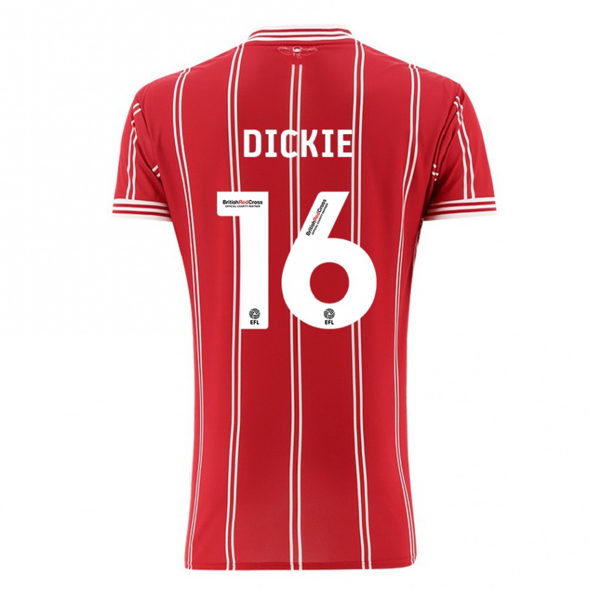 Kinder Fußball Rob Dickie #16 Rot Heimtrikot Trikot 2023/24 T-Shirt Luxemburg