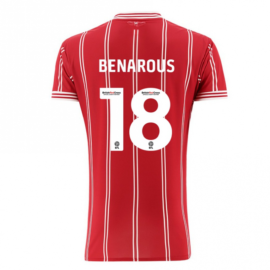 Kinder Fußball Ayman Benarous #18 Rot Heimtrikot Trikot 2023/24 T-Shirt Luxemburg