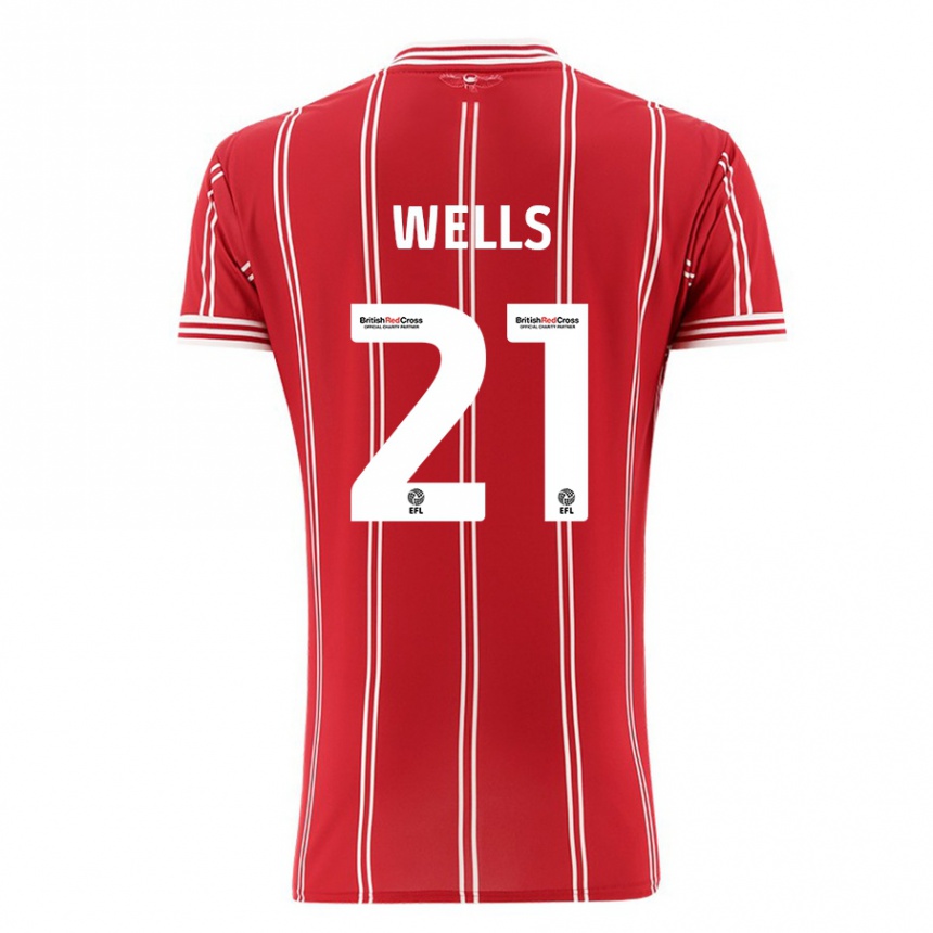 Kinder Fußball Nahki Wells #21 Rot Heimtrikot Trikot 2023/24 T-Shirt Luxemburg