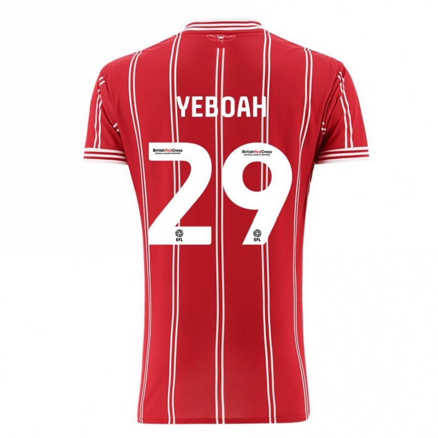 Kinder Fußball Ephraim Yeboah #29 Rot Heimtrikot Trikot 2023/24 T-Shirt Luxemburg