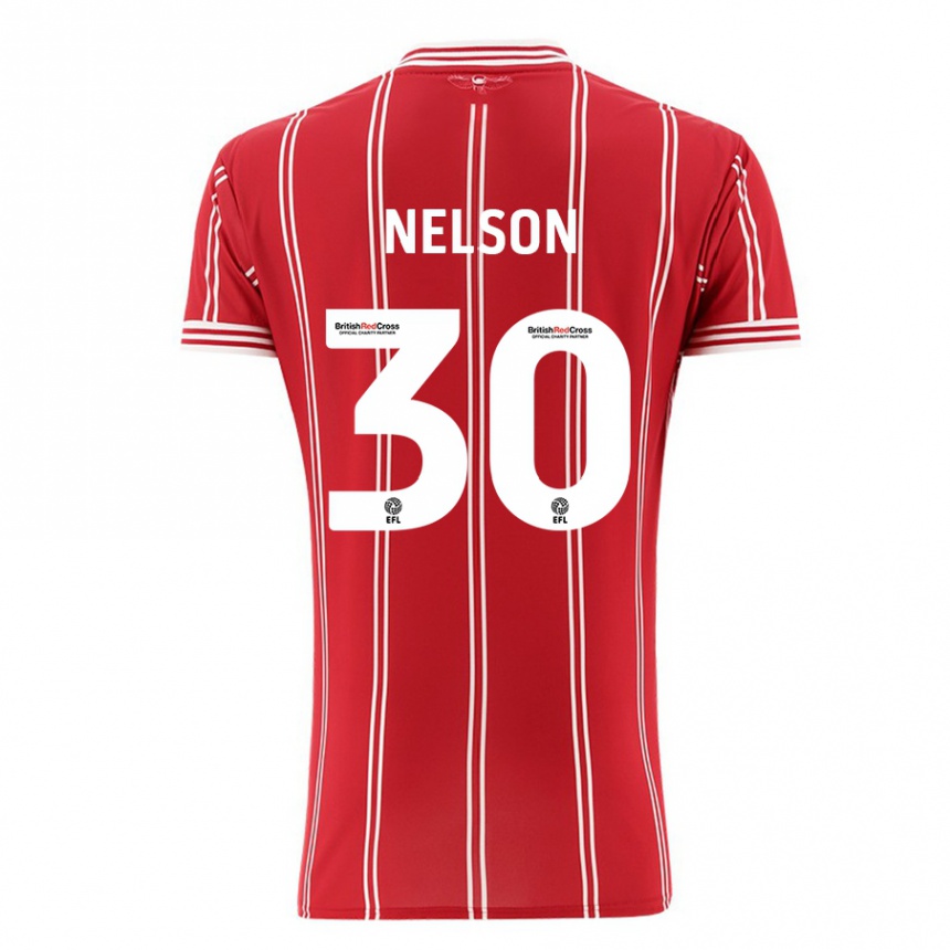 Kinder Fußball Raekwon Nelson #30 Rot Heimtrikot Trikot 2023/24 T-Shirt Luxemburg