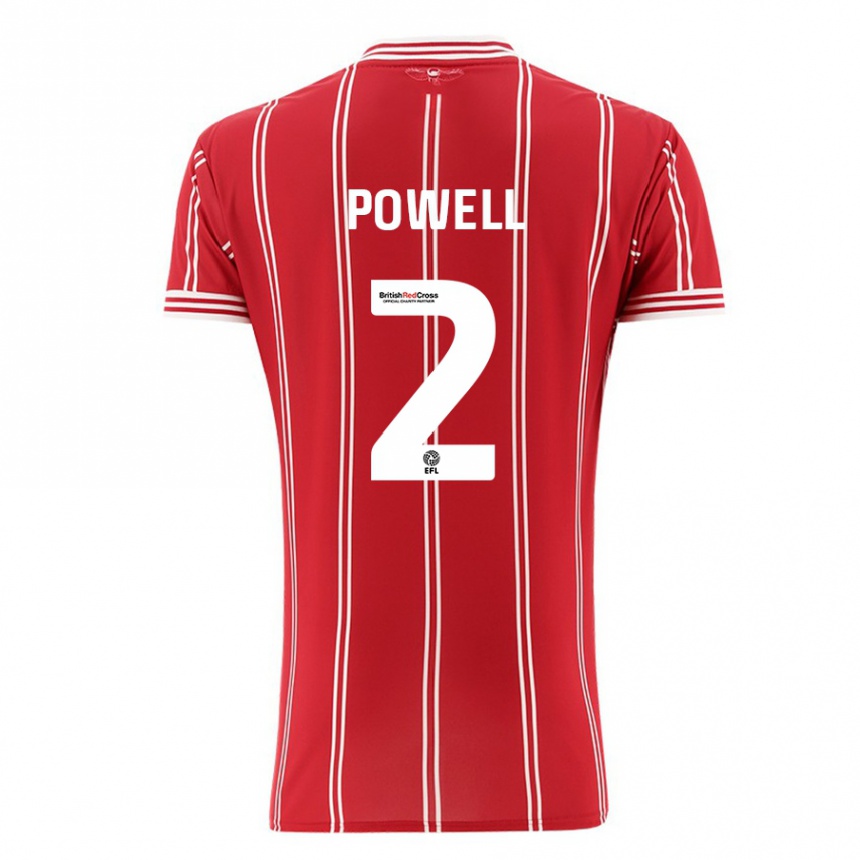 Kinder Fußball Ella Powell #2 Rot Heimtrikot Trikot 2023/24 T-Shirt Luxemburg