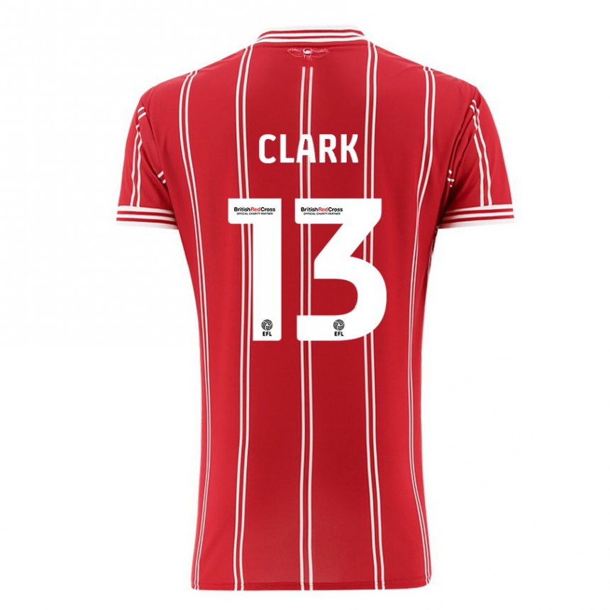 Kinder Fußball Olivia Clark #13 Rot Heimtrikot Trikot 2023/24 T-Shirt Luxemburg