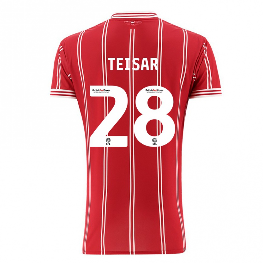 Kinder Fußball Tianna Teisar #28 Rot Heimtrikot Trikot 2023/24 T-Shirt Luxemburg